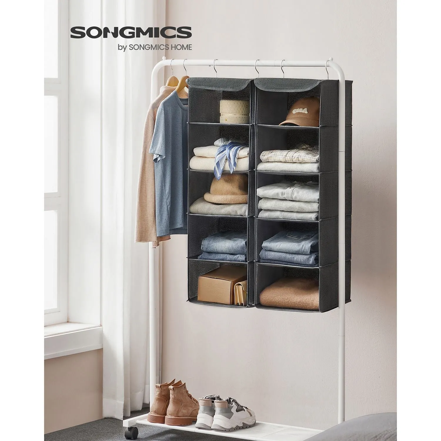 Rootz Hanging Organizer Set - Closet Organizers - Storage Bins - Durable Material - 30cm x 30cm x 90cm