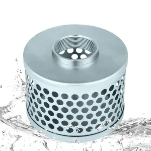 Round Hole Suction Strainer Filter Carbon Steel Plated NPT Thread Hose Water Pump Inlet Strainer for Remove Debris Trash Reduces Solids Entering (2 Inch)