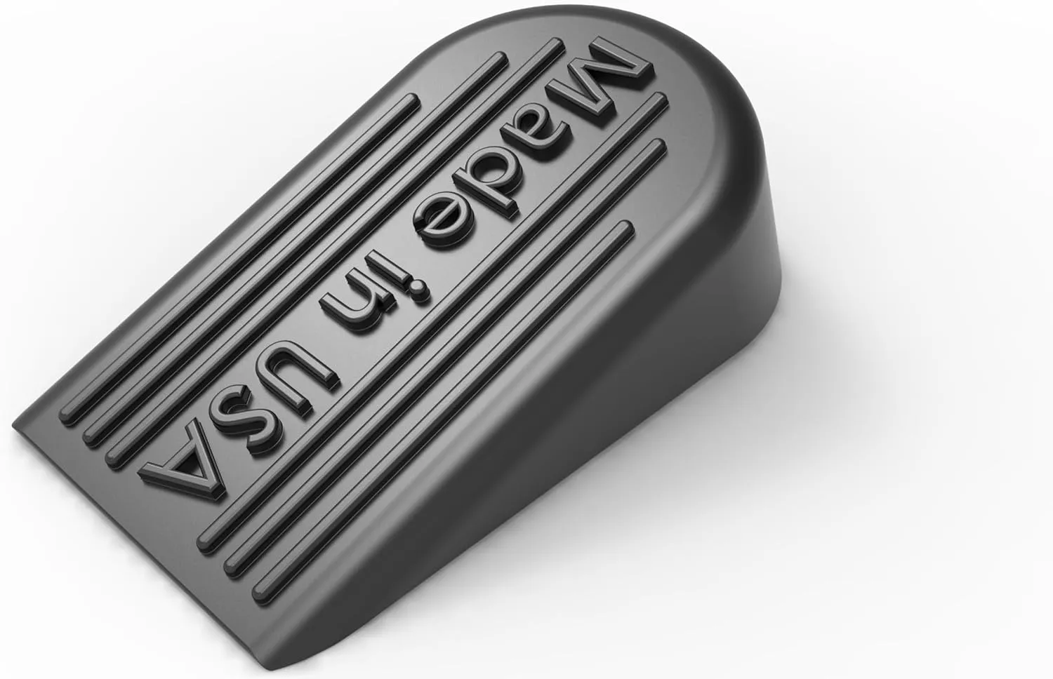 Rubber Door Stoppers for Bottom of Door Made in USA - Door Stop Wedge for Carpet, Tile, Concrete Floor, Heavy Duty for Commercial & Home - 2.1 x 1.3 x 4.3 Inches - Black, 4 Pack