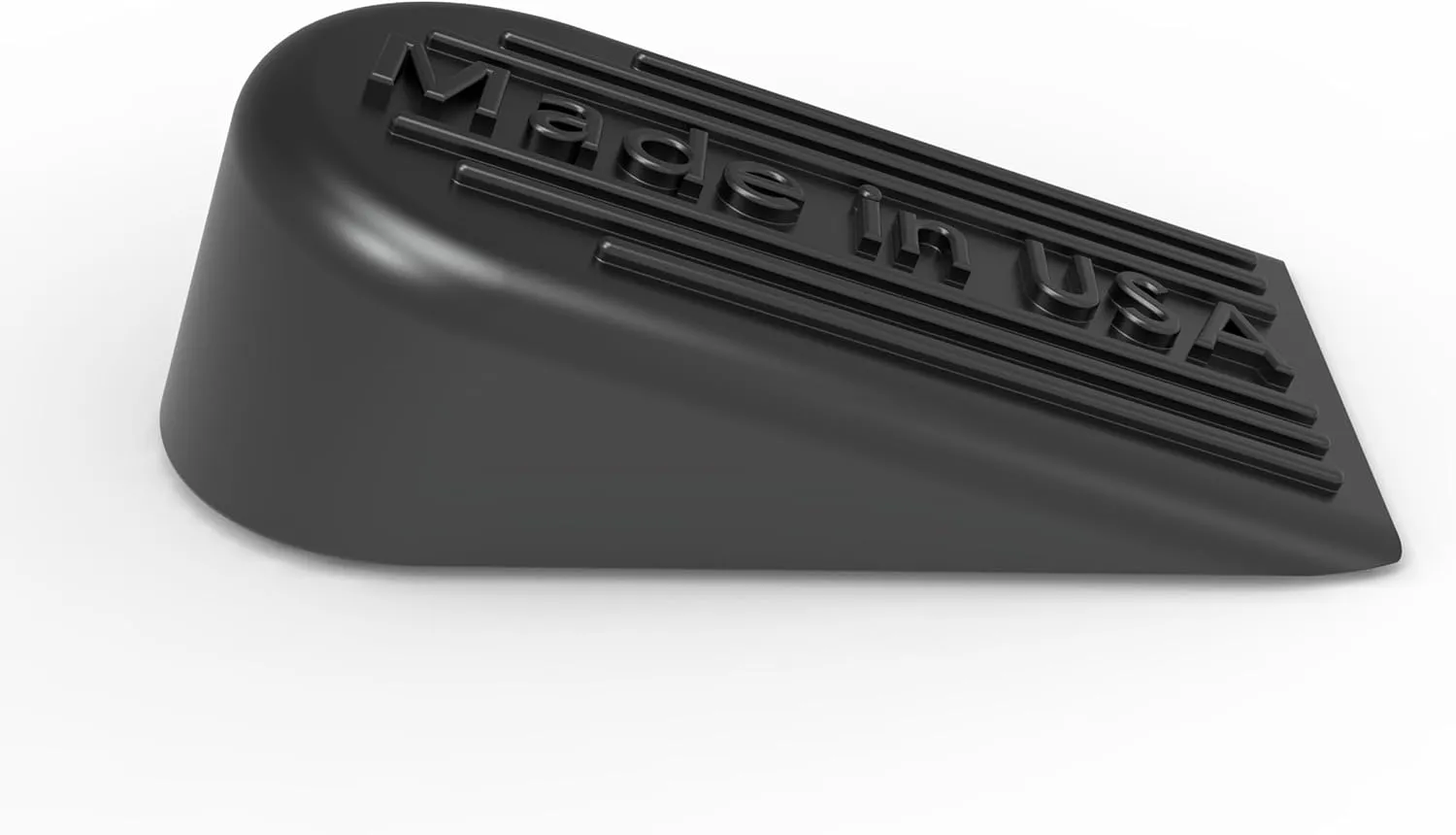 Rubber Door Stoppers for Bottom of Door Made in USA - Door Stop Wedge for Carpet, Tile, Concrete Floor, Heavy Duty for Commercial & Home - 2.1 x 1.3 x 4.3 Inches - Black, 4 Pack