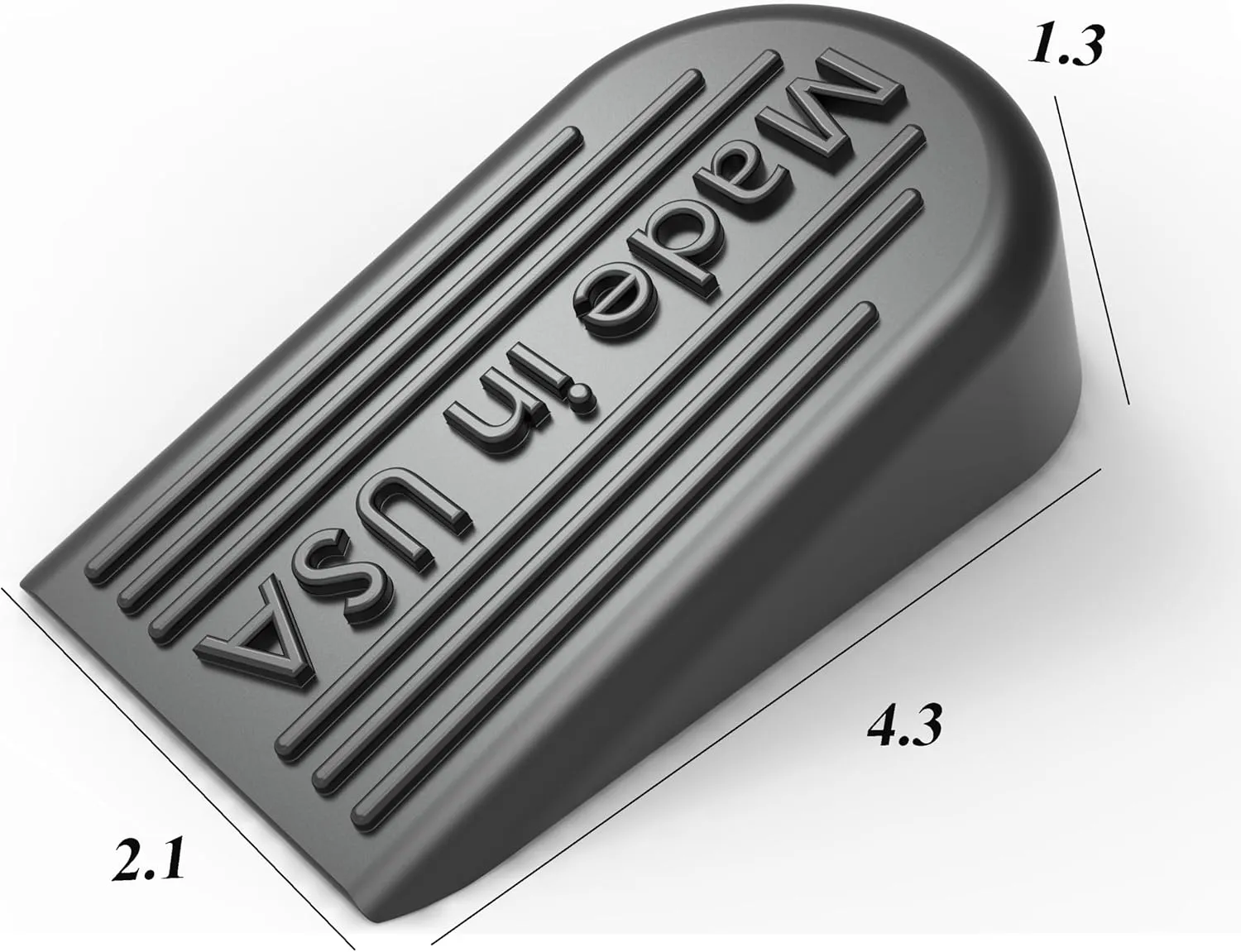 Rubber Door Stoppers for Bottom of Door Made in USA - Door Stop Wedge for Carpet, Tile, Concrete Floor, Heavy Duty for Commercial & Home - 2.1 x 1.3 x 4.3 Inches - Black, 4 Pack