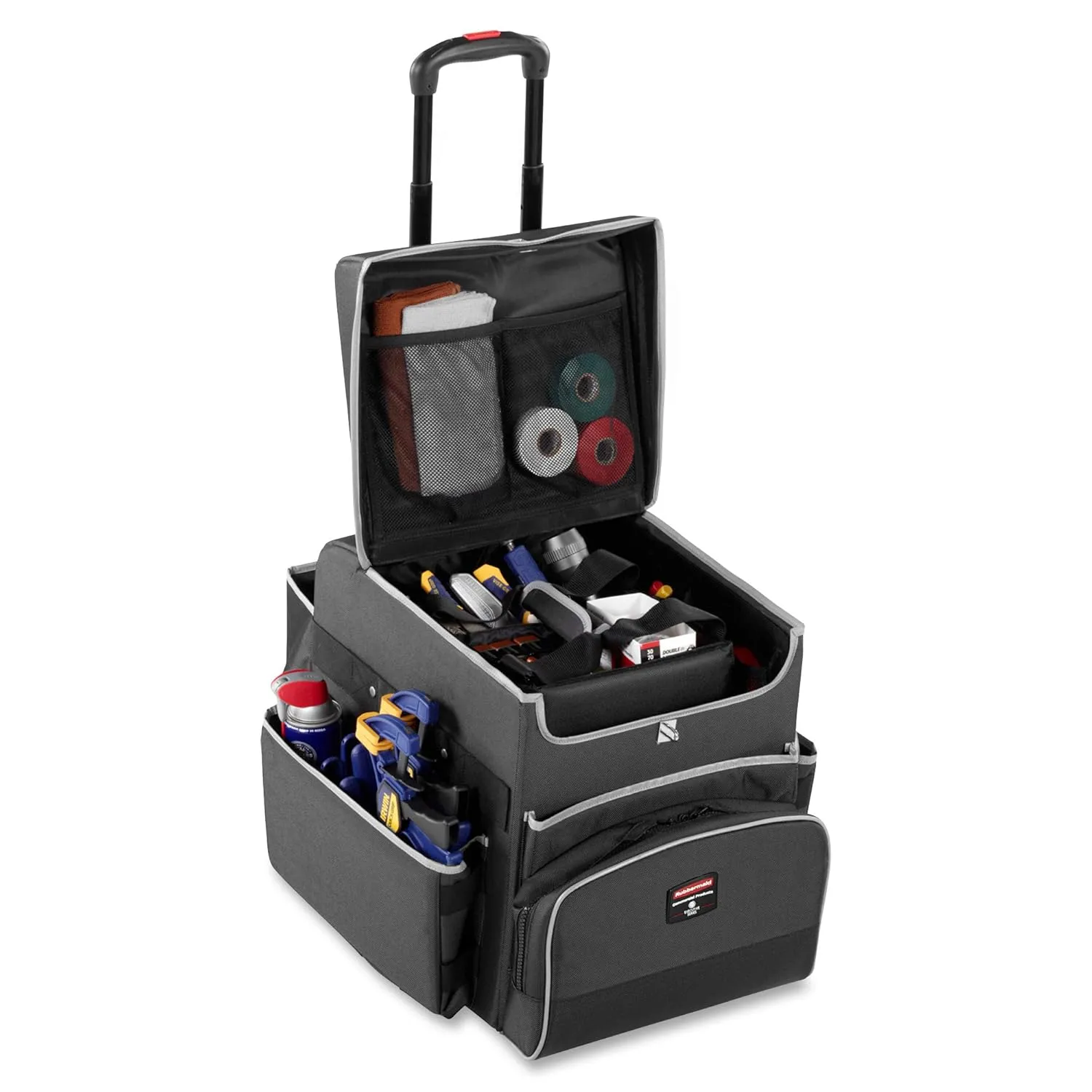 Rubbermaid Commercial Products Executive Quick Carts, Mobile/Travel Office Cart, Small, Dark Gray, for Housekeeper/Sales Rep/Medical Professionals/Home Healthcare/Teachers