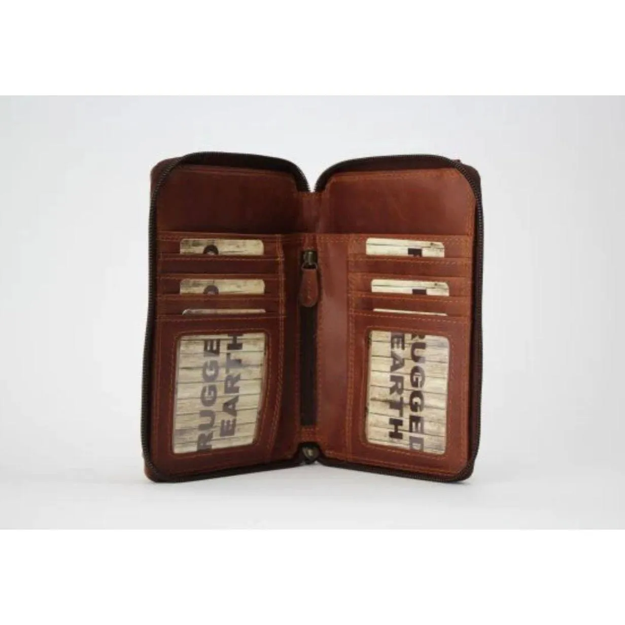 Rugged Earth Leather Upright Organizer