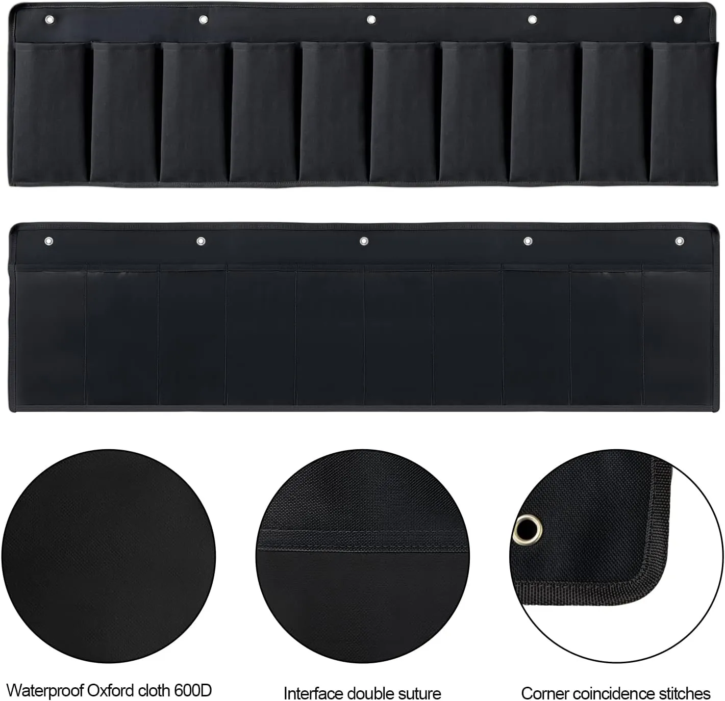 RV Shoe Pockets 10 Pockets Heavy Hanging Bedside Storage Organizer with Sturdy Hooks Storage Pockets Hangs on Bed for Shoes Toys and Tool Accessories