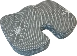 Sacred Thread Seat Cushion - 100% Memory Foam Cushion for Office Chairs, Car Seats, Airplanes, Bleachers & Wheelchair - Sciatica, Hip & Coccyx Pain Relief - for Traveling, Working, Gaming & Resting