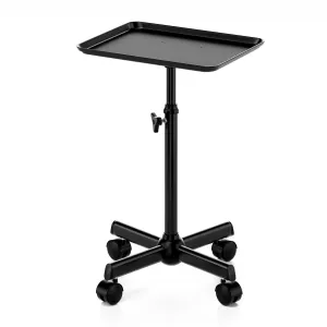 Salon Tray Cart Tattoo Tray Rolling Tray Spa Tray, Dental Tray Height Adjustable, Salon Tray on Wheels Hairstylist Salon Trolley Cart,Black