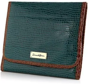 SAMANTHA BROWN Croco Embossed First Class Hanging Organizer Bag ~ SEA GLASS GREEN