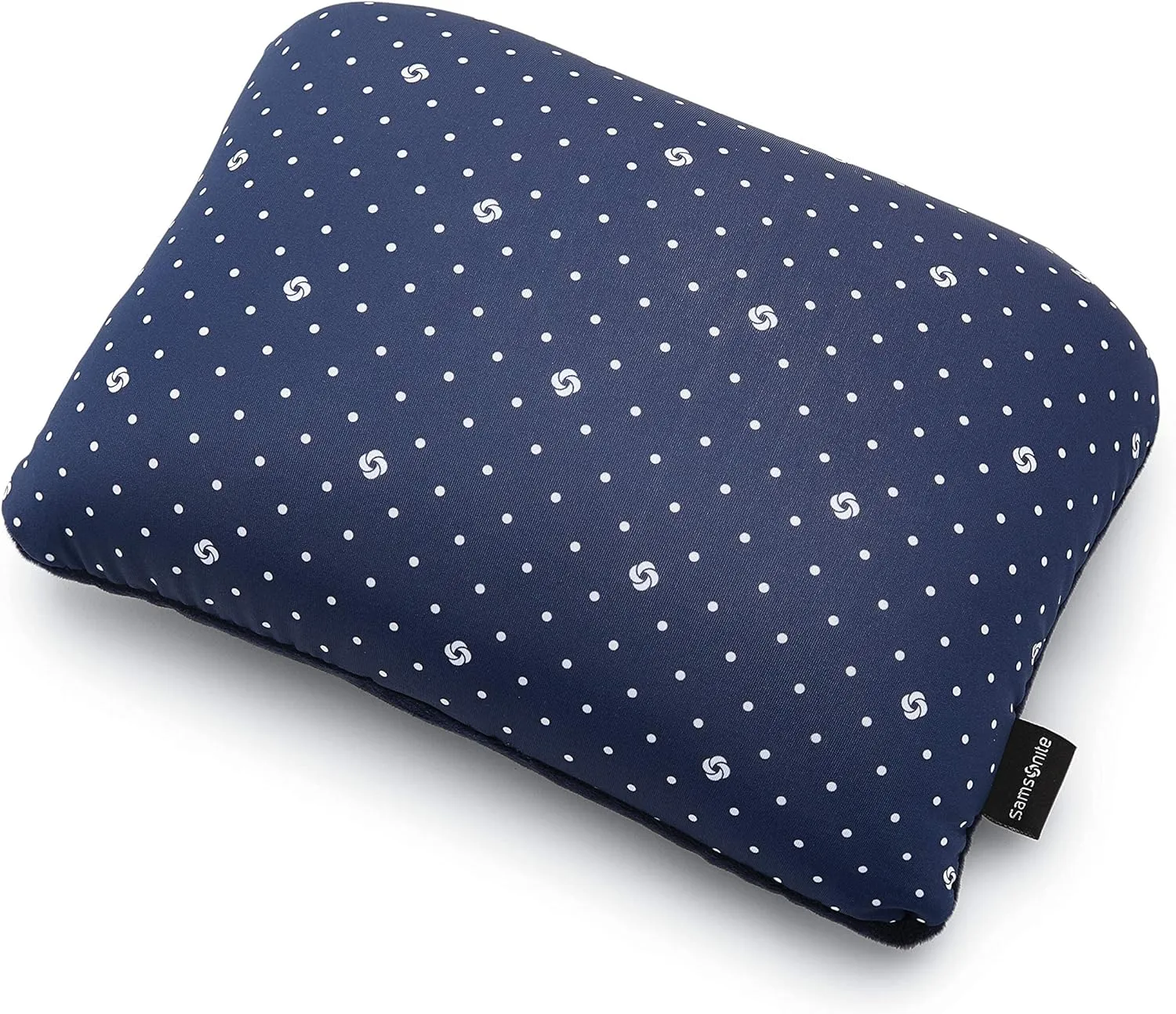 Samsonite 2-in-1 Magic Travel Pillow, Navy/Dots, One Size