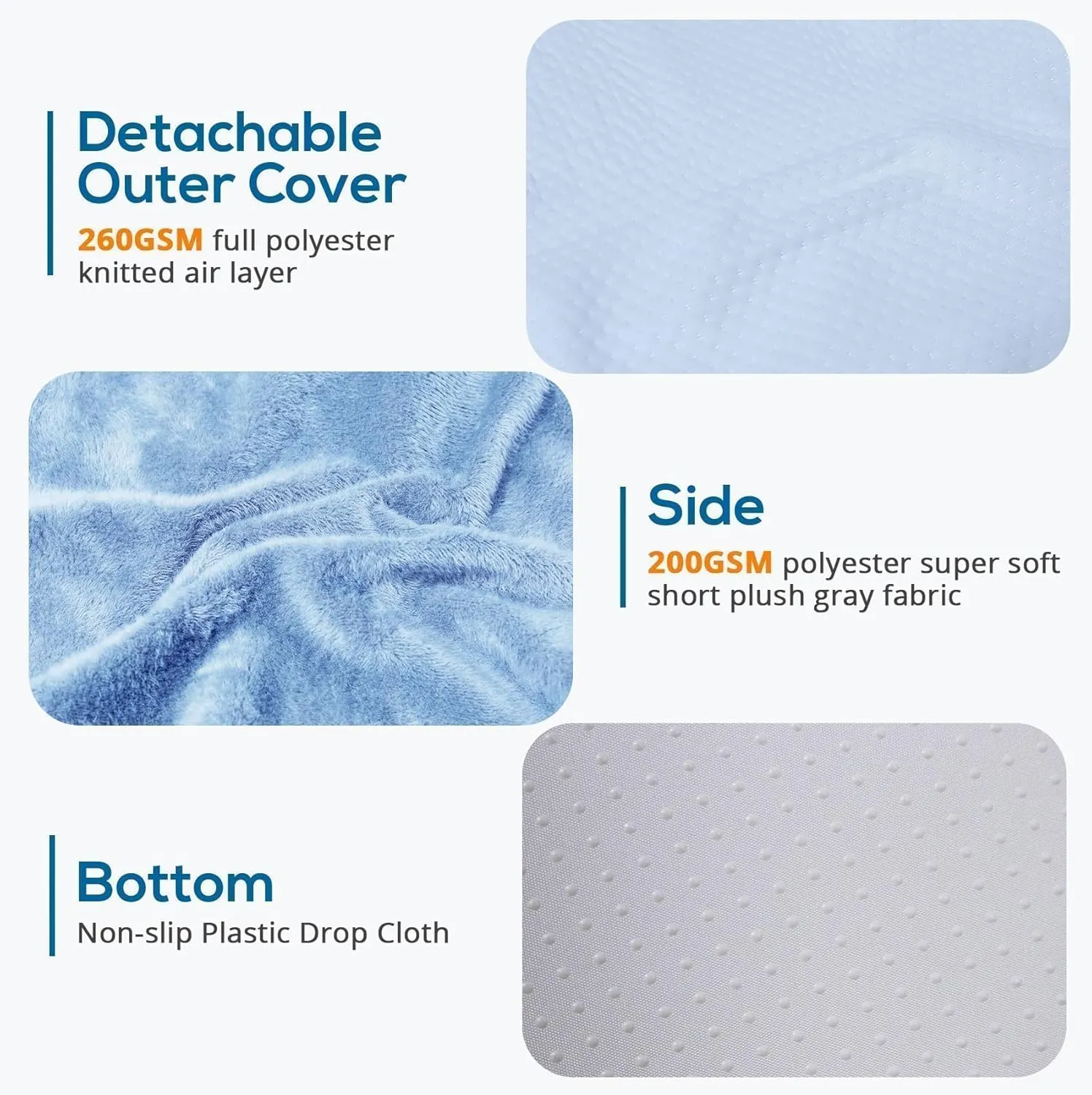 Sasttie Wedge Pillow, 12 Inch Memory Foam Bed Wedge Pillow for Sleeping, Acid Reflux, Back Pain, Post Surgery, and Snoring, Designed with Washable Cover, Sky Gray