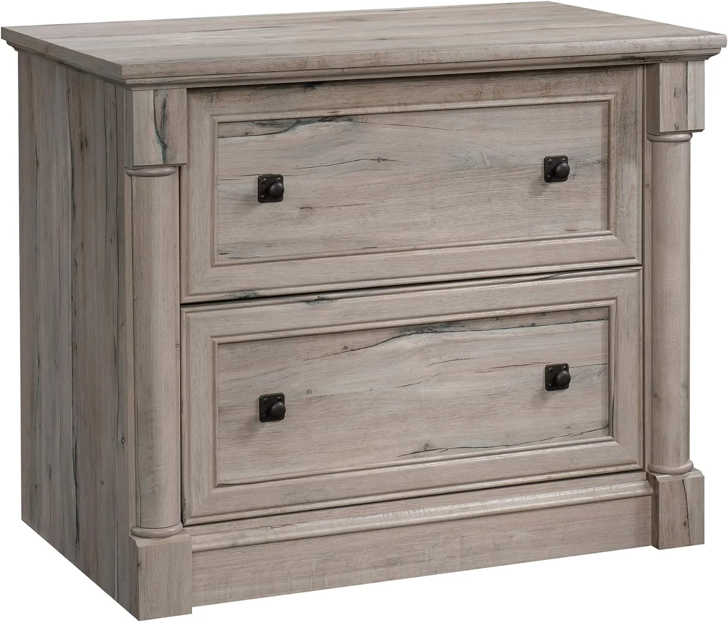 Sauder Palladia 2 Drawer File Cabinet, Lateral Filing Cabinets for Home Office, Hanging File Folders Organizer, Interlocking Drawers, in Split Oak Finish