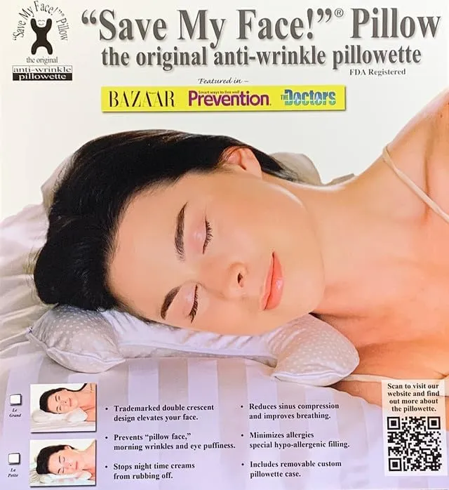 Save My Face!" La Petite Pillow (Grey (Silk), Silk)