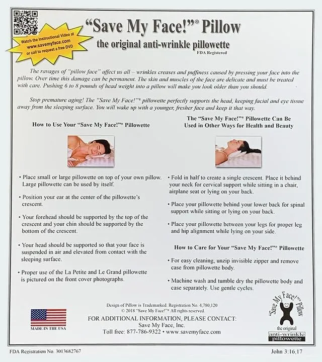Save My Face!" La Petite Pillow (Grey (Silk), Silk)