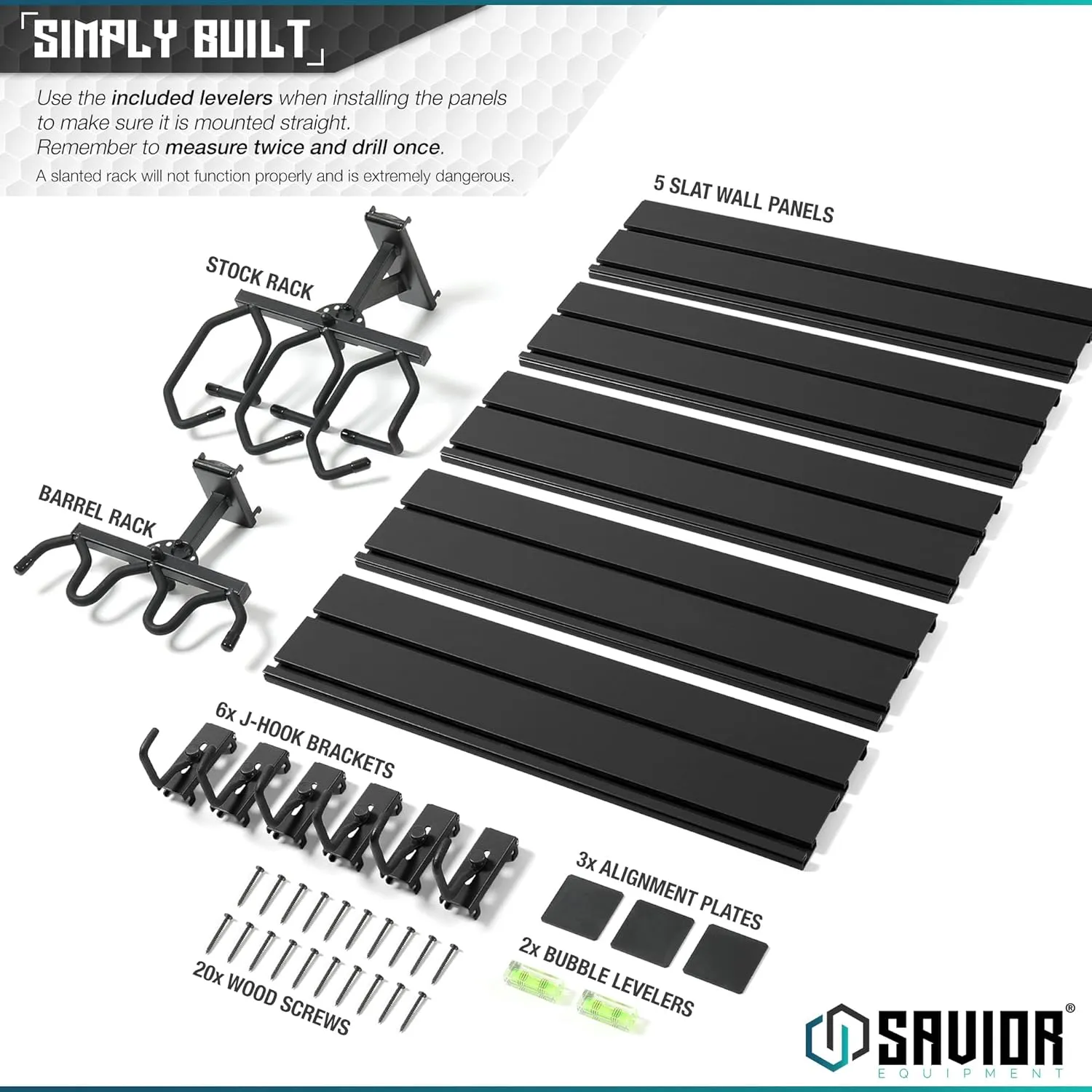 Savior Equipment Wall Rack System Heavy-Duty Steel Tactical Rifle Carbine Shotgun Handgun Storage Wall Mount, Modular Firearms Gun Wall Gear Accessories Organizer, Holds up to 6 Rifles & 6 Pistols