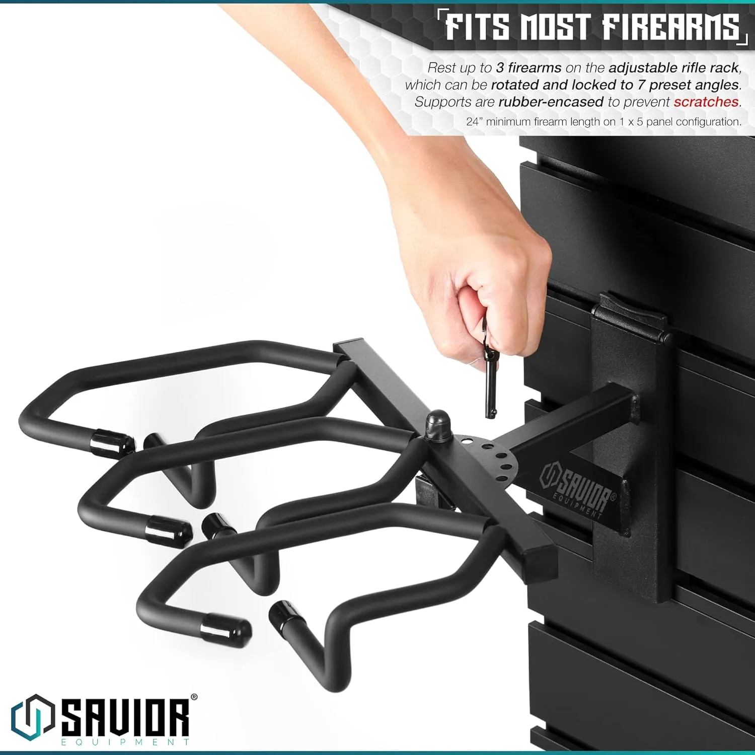 Savior Equipment Wall Rack System Heavy-Duty Steel Tactical Rifle Carbine Shotgun Handgun Storage Wall Mount, Modular Firearms Gun Wall Gear Accessories Organizer, Holds up to 6 Rifles & 6 Pistols