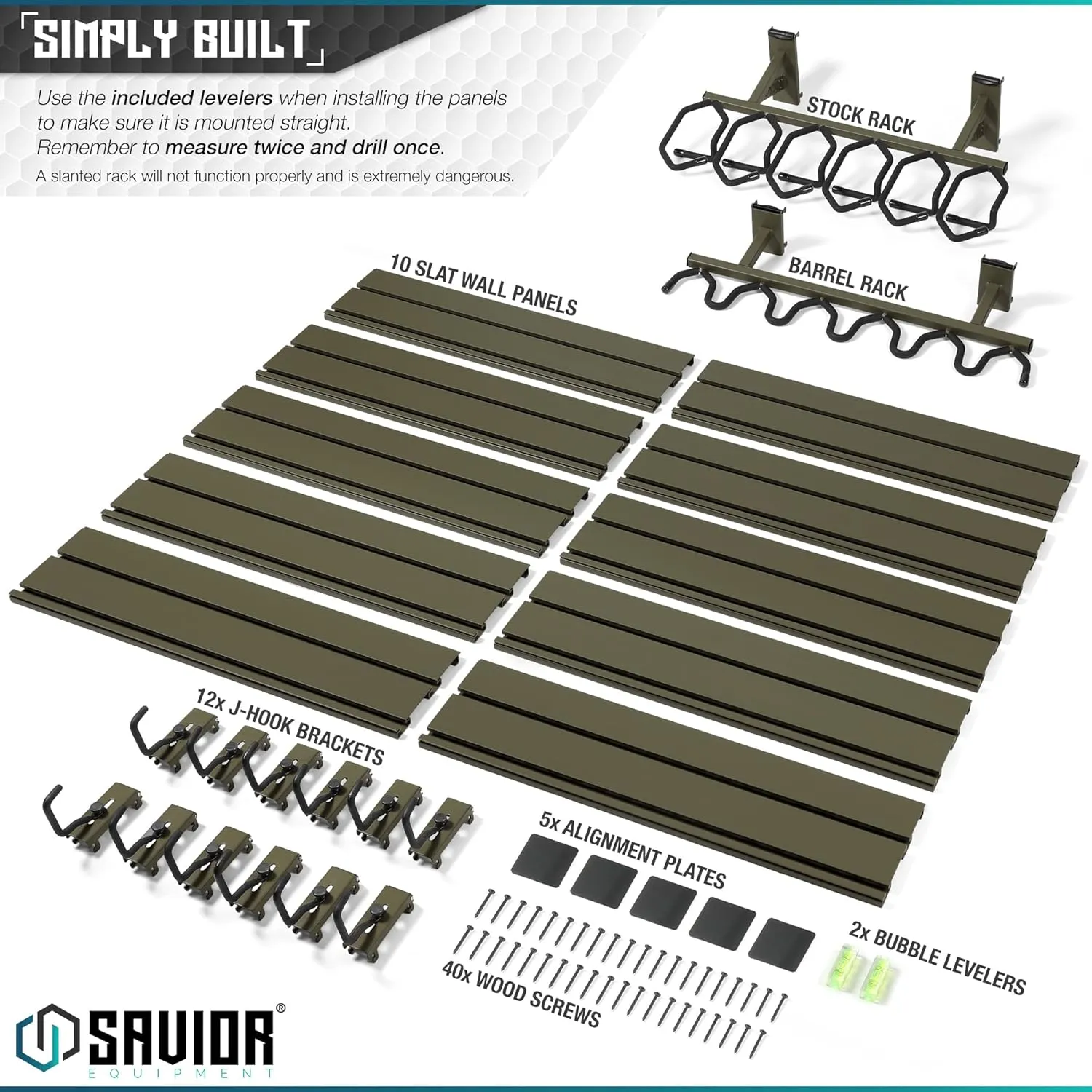 Savior Equipment Wall Rack System Heavy-Duty Steel Tactical Rifle Carbine Shotgun Handgun Storage Wall Mount, Modular Firearms Gun Wall Gear Accessories Organizer, Holds up to 6 Rifles & 6 Pistols