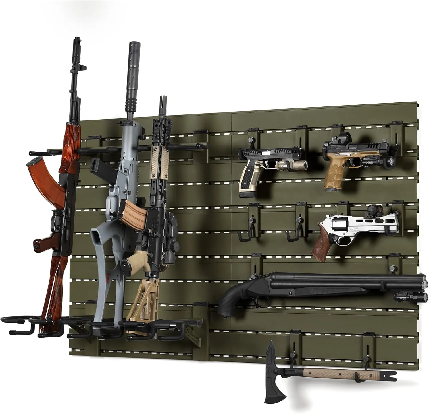 Savior Equipment Wall Rack System Heavy-Duty Steel Tactical Rifle Carbine Shotgun Handgun Storage Wall Mount, Modular Firearms Gun Wall Gear Accessories Organizer, Holds up to 6 Rifles & 6 Pistols