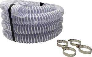 Sealproof 1.5" Pool Filter Pump Connection Hose for Above Ground Pools, 20 FT x 1-1/2 Inch Premium Quality Kinkproof PVC, Made in USA | Cut to Desired Length, Includes 4 Hose Clamps