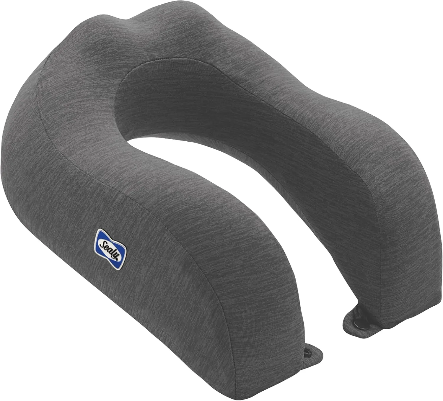 Sealy, Ergonomic Travel Pillow with Premium Memory Foam, Tailored Just for You with Contoured Support, The Ultimate Relaxation for Flights, Road Trips, and Your Home, Gray