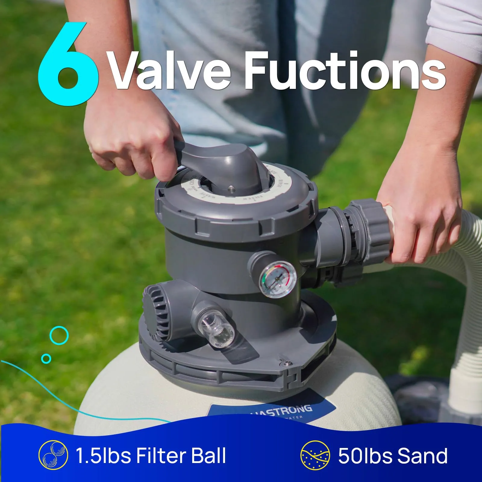 SFPV121T 2/3 HP Sand Filter Pump 3000GPH with Timer 12in Up to 11000GAL