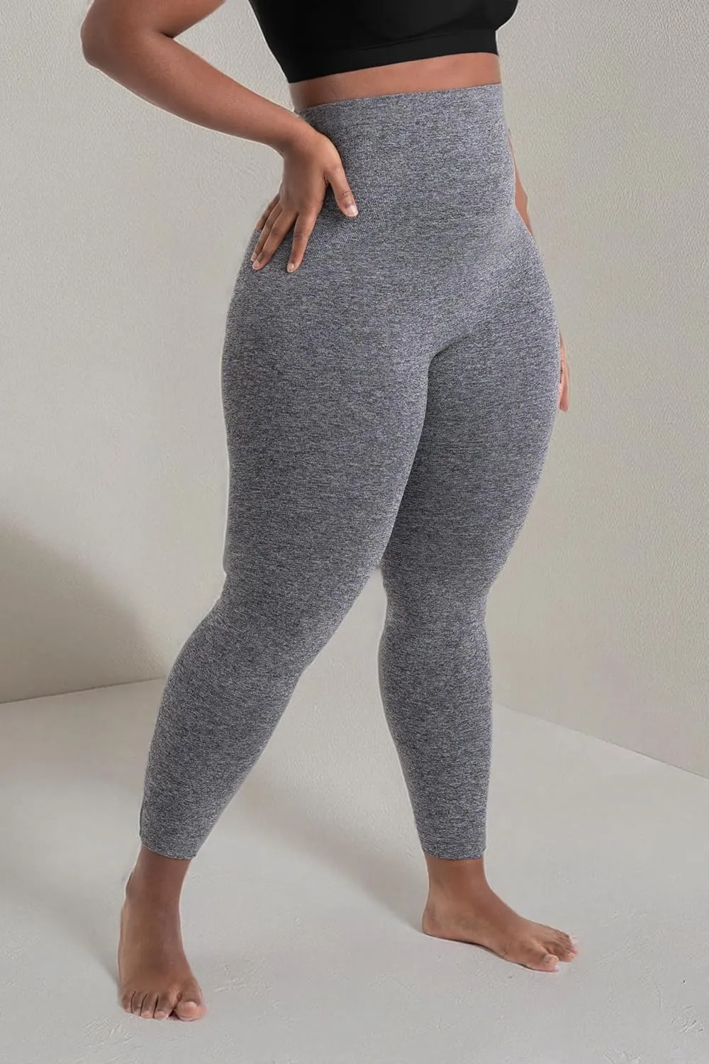SHAPERMINT Leggings for Women Tummy Control - High Waisted Shapewear Leggings, Womens Plus Size, Thick Non-See-Through