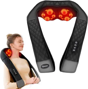 Shiatsu Neck and Back Massager with Heat, Neck and Shoulder Massager, 4D Deep Tissue Kneading Massage Pillow for Shoulder, Back, Leg Muscle Pain Relief, Gifts for Mom Woman, Not Cordless