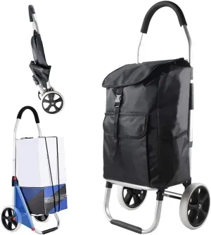 Shopping Cart Shopping Cart Folding Shopping Cart Shopping Cart, Foldable Shopping Cart with Waterproof Bag, 44L Large Capacity Multipurpose Wheeled Luggage Cart