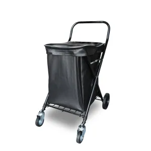 Shopping Trolley Foldable Carbon Steel Grocery Cart with Leather Waterproof Bag