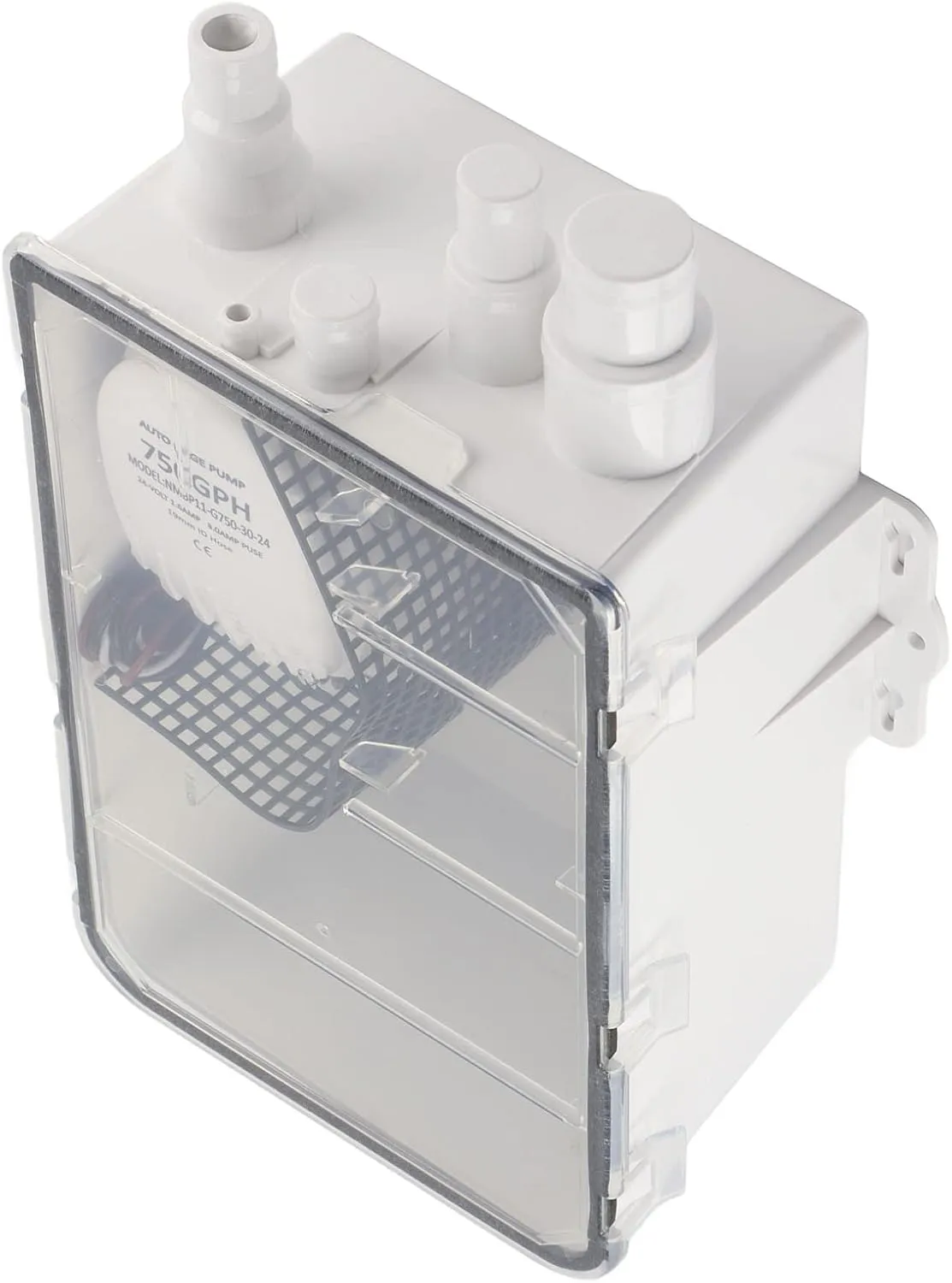 Shower Sump Pump System Box,750GPH Spray Sewage Pump Shower Sump Pump System Drain Kit,Built in Automatic Switch Shower Drain Box,for Marine Boat Yacht G750 30 (24V)