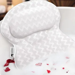 Sierra Concepts Bath Pillow Spa Bathtub Ergonomic for Tub, Neck, Head, Shoulder Pillows Support Cushion Headrest - Luxury Soft 3D Mesh   Strong Grip Suction Cups Soaking Large, Paradise