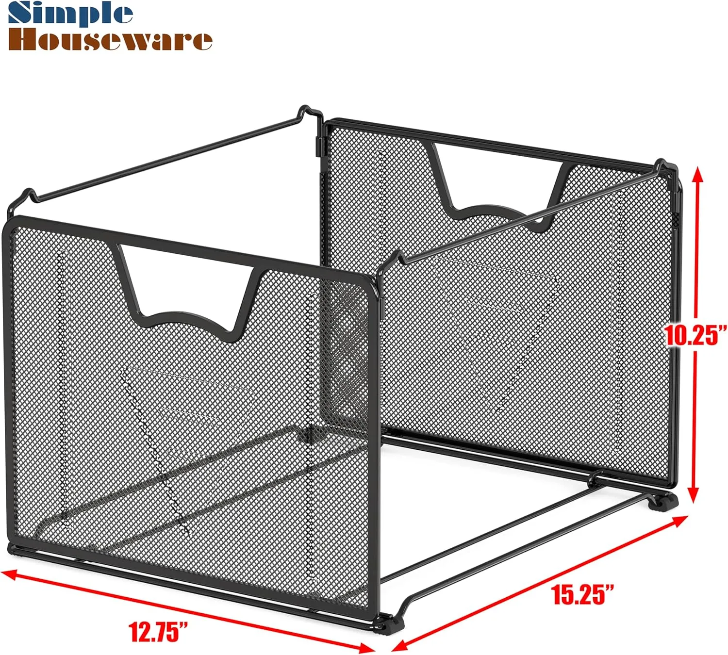 Simple Houseware Mesh Hanging File Folder Organizer, 2 Packs, Black