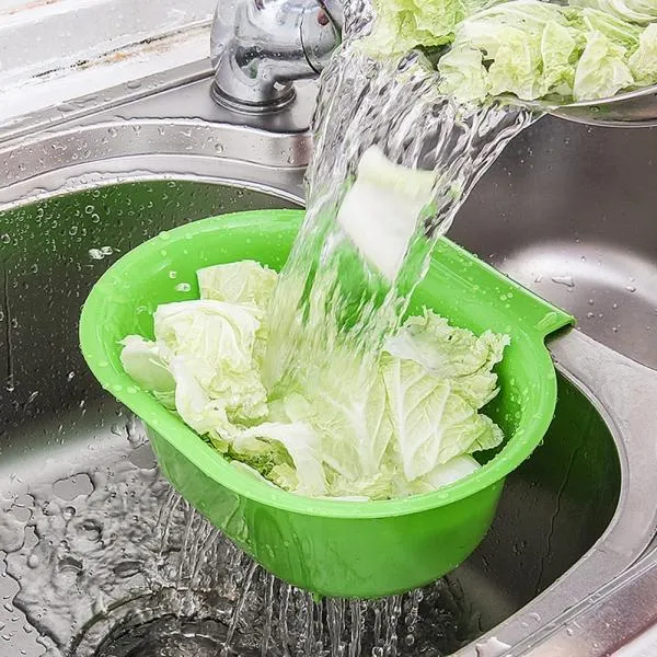 Sink Hanging Drain Basket Vegetables Fruit Storage Basket - Green