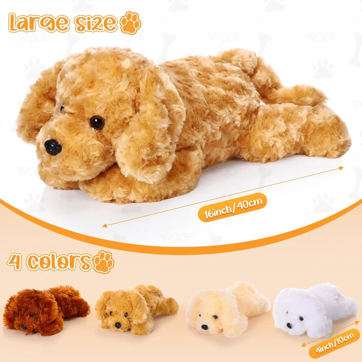 Skylety 5 Pcs Dog Stuffed Animal Puppy Stuffed Animal with Babies Inside 1 Big Mommy with 4 Mini Baby Cute Soft Puppies for Children Birthday Party Adopt a Dog Party Favors(Golden Retriever)