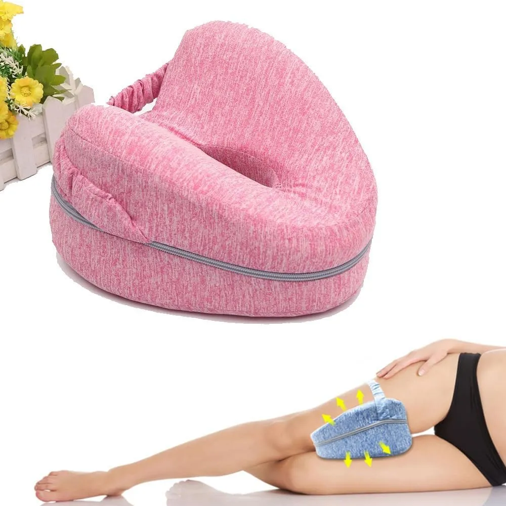 Smoothspine Leg Pillow | Revoget Ergonomic Side Sleeping Pillows | Memory Foam Knee Nue Pillow with Strap for Side Sleeper | Leg Support Cushion with Removable and Washable Cover