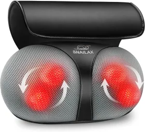 Snailax Shiatsu Neck Back Massager - Kneading Massage Pillow with Heat, Electric Pillow Massager for Shoulders,Cervical, Lower Back Best Gifts for Women/Men/Mom/Dad