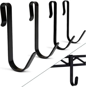 Snap-On Wire Shelving Hooks - 4pack of Large 3.5 inch Black Heavy Duty Wire Shelf Hooks