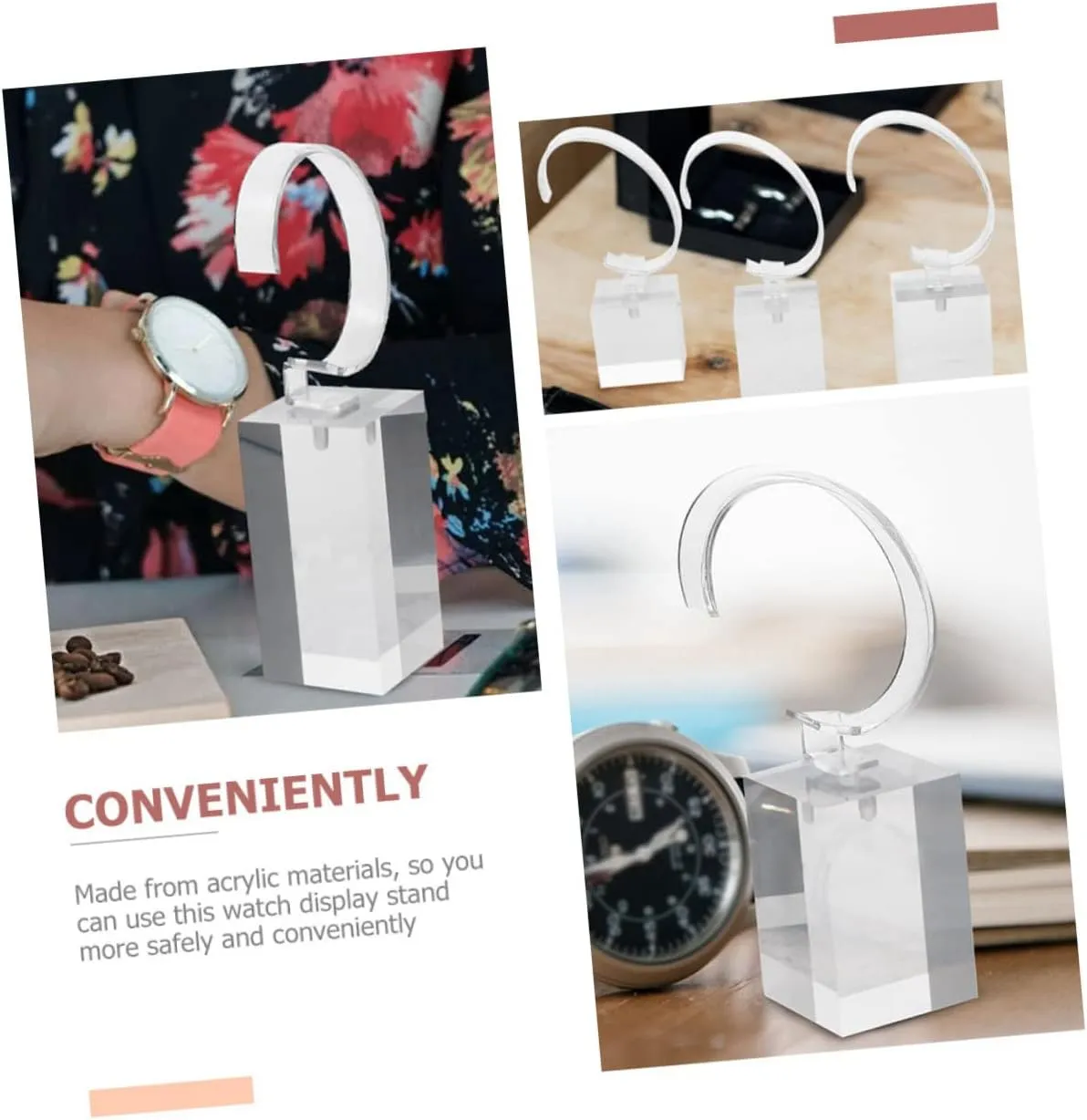 SOIMISS Crylic Bracelet Holder Watch Stand Holder Universal Watch Rack Plastic Jewelry Organizer Decorative Display St