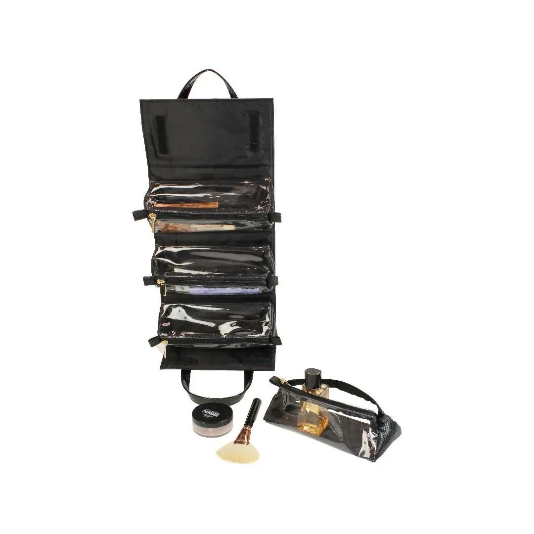 Something Special Gifts Hanging Roll Up Make Up Organizer With Removeable Sections - Mink