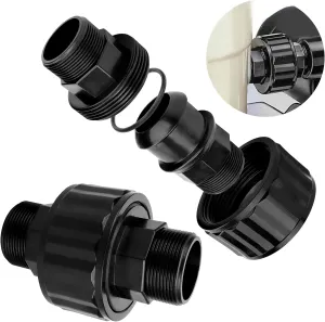 SP1480BLK Pool Double End Union for Hayward Perflex Diatomaceous Earth Filter Pump System, 1-1/2 Inch Union Fits Hayward PowerFlo Pool Pump Connect Cartridge Filters,Pool Pump Replace parts（2 Pack）