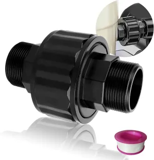 SP1480BLK Pool Filter Pump Connector for Hayward DE and Cartridge Filter, 1-1/2-Inch MIP Black Self-Aligning Double Male End Union Replace Compatible with Hayward Model #Cc1000 & Cc1500 Part