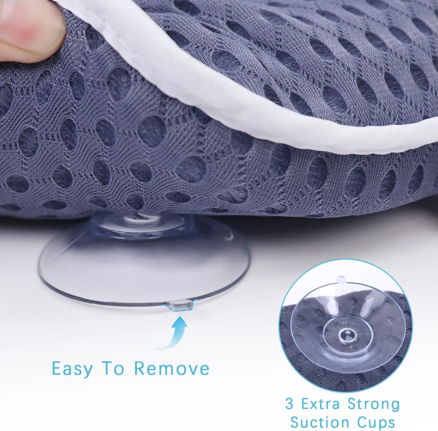Spa Cushion for Tub,Bath Pillow Luxury Bathtub Pillow，Bath Tub Pillow Headrest with Soft 4D Mesh Fabric and Non-Slip Suction Cups 4 Strong Suction Cups, Great Spa Gifts Bathtub Accessories