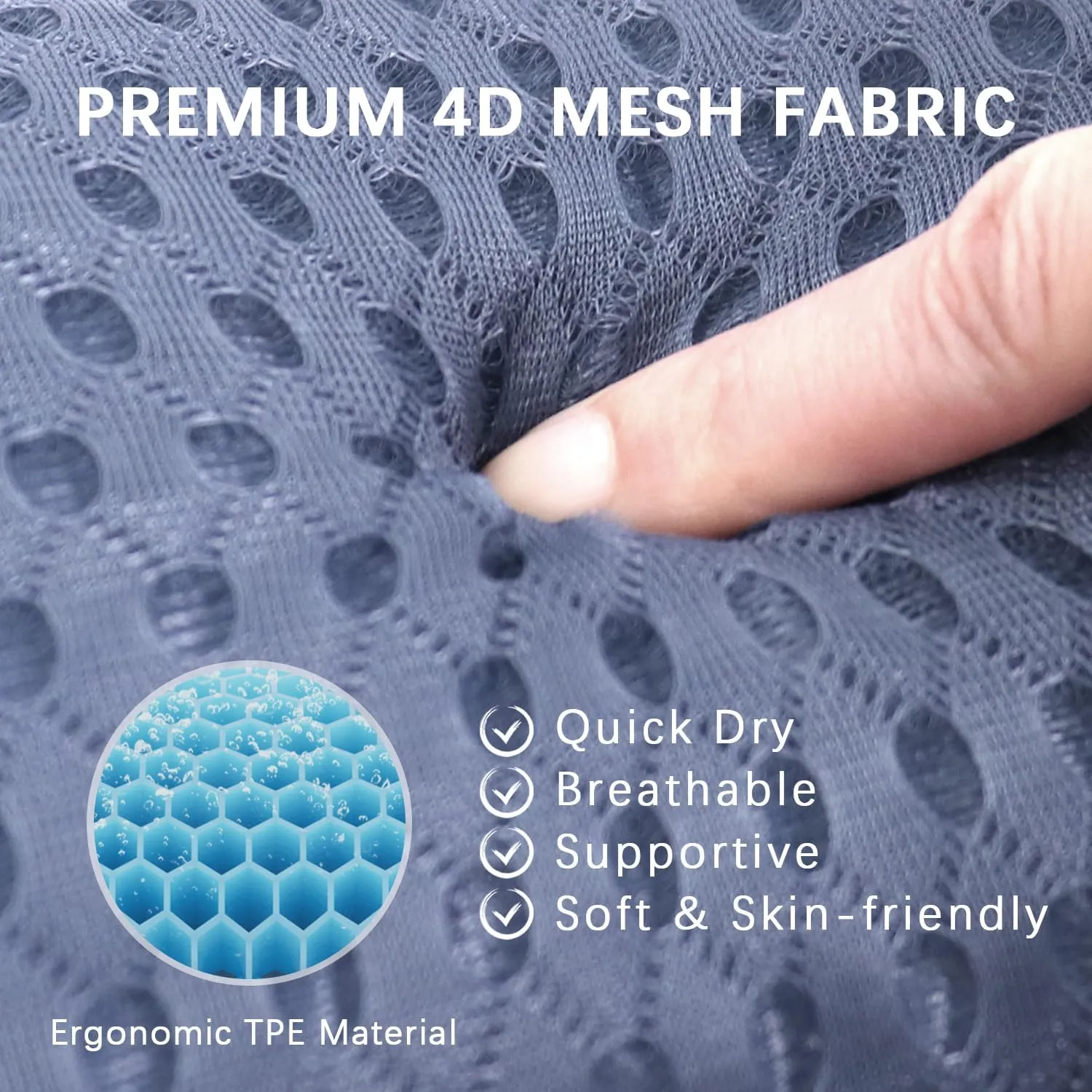 Spa Cushion for Tub,Bath Pillow Luxury Bathtub Pillow，Bath Tub Pillow Headrest with Soft 4D Mesh Fabric and Non-Slip Suction Cups 4 Strong Suction Cups, Great Spa Gifts Bathtub Accessories