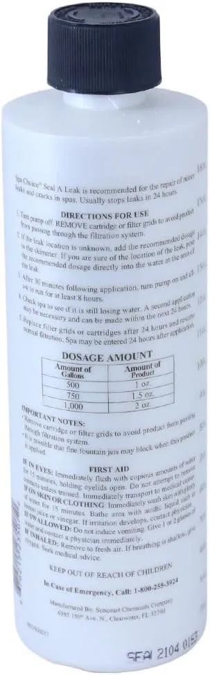 SpaChoice 1-Pint Premium Seal A Leak, Hot Tub Leak Sealer, Made in USA