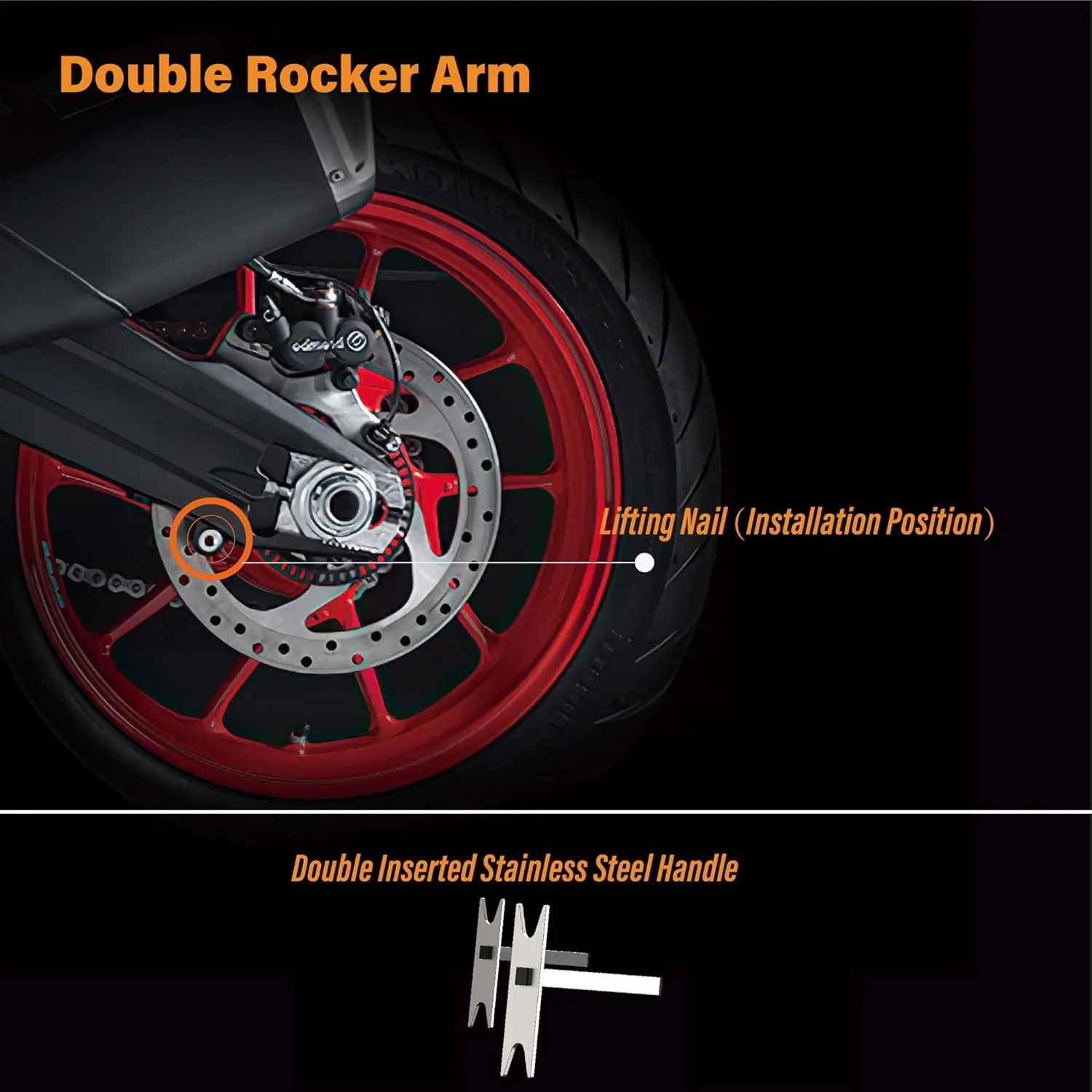 Sport Bike Motorcycle Rear Stand, 360° Movable Lift Stands, Revolutionary Heavy Duty Motorcycle Stands - Quick, Safe, and Easy Single Person Operation