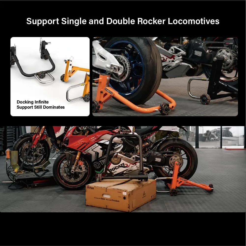 Sport Bike Motorcycle Rear Stand, 360° Movable Lift Stands, Revolutionary Heavy Duty Motorcycle Stands - Quick, Safe, and Easy Single Person Operation