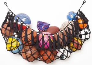 Sports Ball Storage Net Hammock for Garage Hanging Basket Organizer Net for Basketballs, Volleyballs Soccer Storage Rack Sport Equipment Organizer Storage Mesh