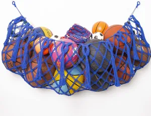 Sports Ball Storage Net Hammock for Garage Hanging Basket Organizer Net for Basketballs, Volleyballs Soccer Storage Rack Sport Equipment Organizer Storage Mesh
