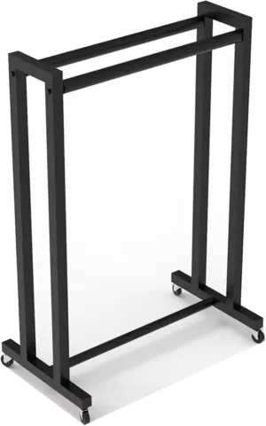 Sports Ball Storage Stand Rolling Hanging Racket Organizer Rack, Black Steel Freestanding Tennis Badminton Racquet Display Rack for Schools/Garage/Retail Store, with 360° Lockable Wheels