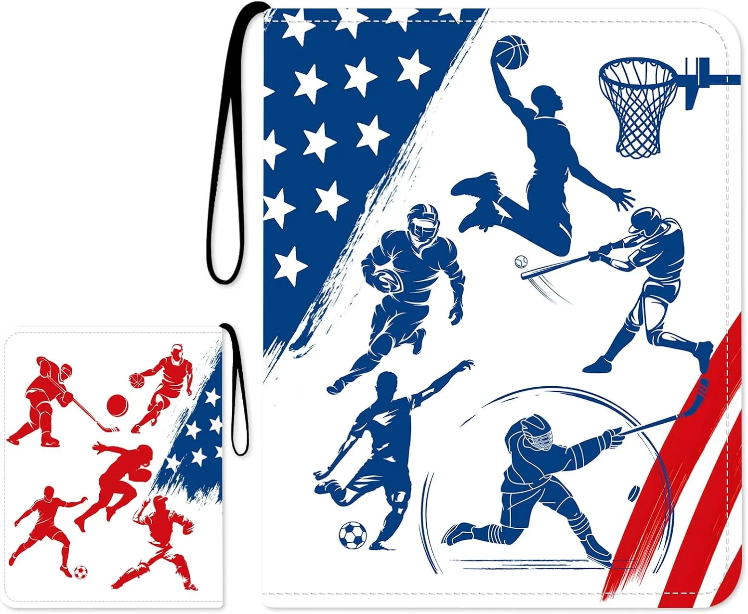 Sports Card Binder 900 Pockets with 50 Removable Sleeves, Zippered PU Leather Trading Card Organizer Album for Sports Collectibles, Premium Protection Gift for Collectors