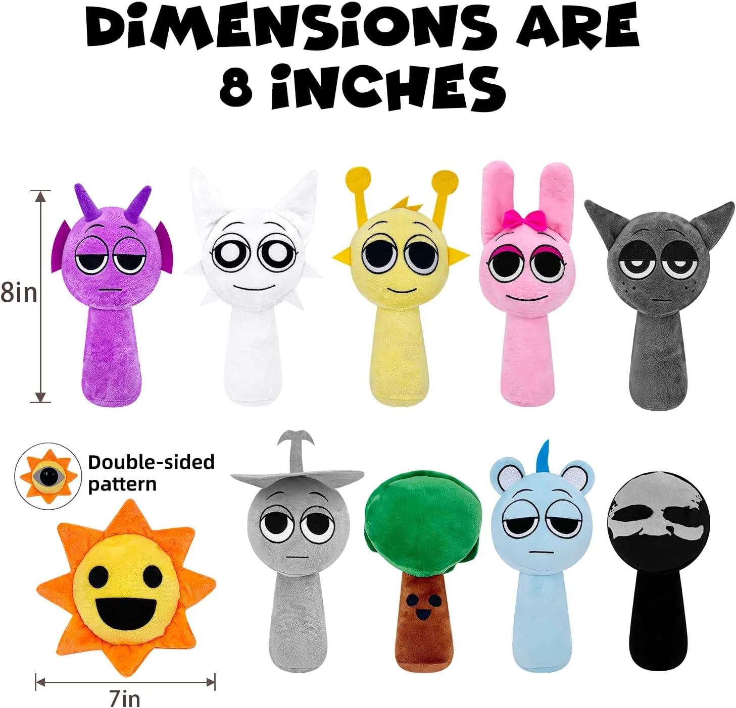 Sprunki Plush Toys, Horror Games Plushies Toy for Fans, Soft Stuffed Animal Pillow Figure Doll Christmas Birthday Gifts for Adult Kids (20Pcs)