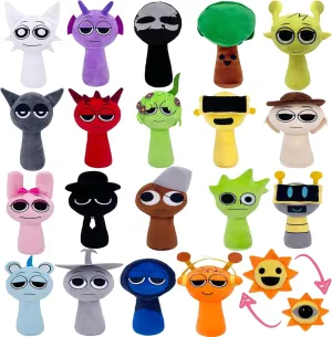 Sprunki Plush Toys, Horror Games Plushies Toy for Fans, Soft Stuffed Animal Pillow Figure Doll Christmas Birthday Gifts for Adult Kids (20Pcs)
